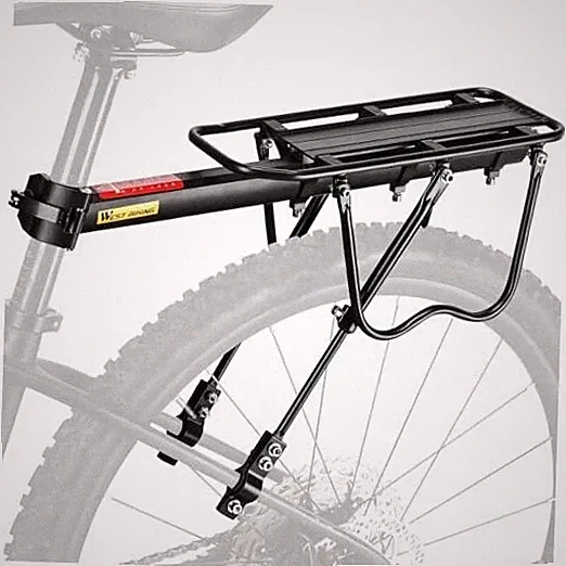 110Lb Capacity Almost Universal Adjustable Bike Cargo Rack Cycling Equipment
