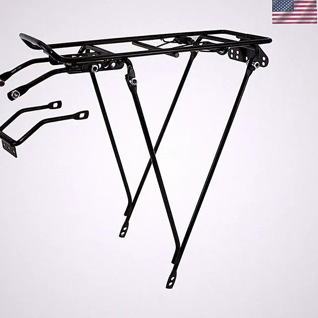 Adjustable Black Bicycle Carrier Rack, Fits Most Bikes - Easy Installation
