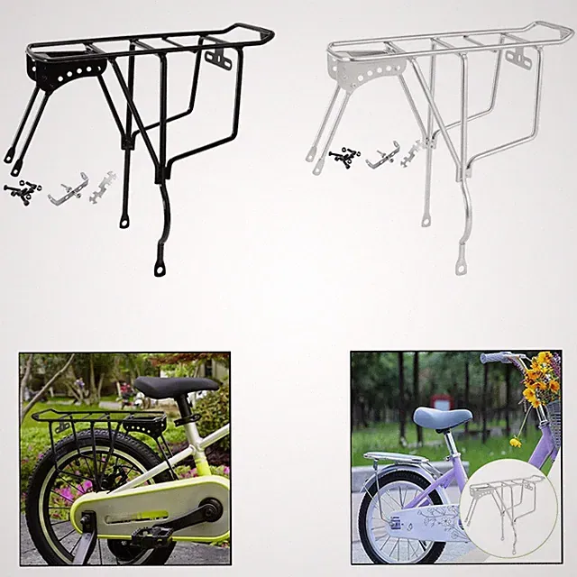 Bike Rear Rack Bracket Simple Assembly Solid Bicycle Back Seat Luggage Cargo