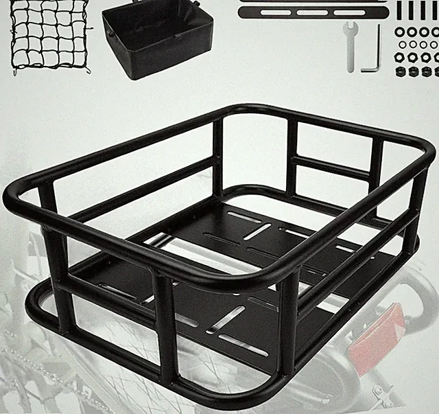 Heavy-Duty Rear Cargo Basket for Bikes & E-Bikes - Includes Waterproof Liner...
