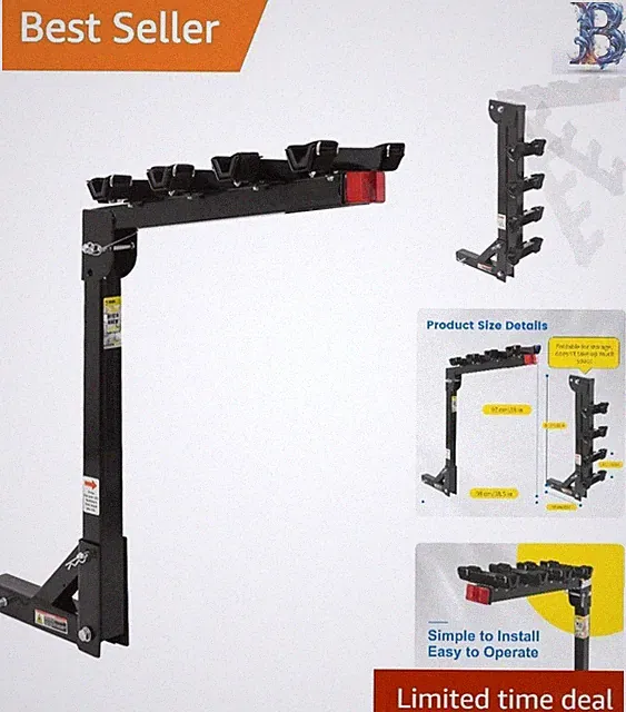 Hitch Mount 4-Bike Rack - 150 lb Capacity, Swing-Down Feature Included