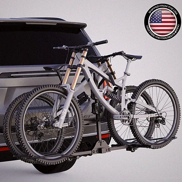 Universal 2-Bike Hitch Rack for E-bikes and Fat Tires - 160 lbs Capacity