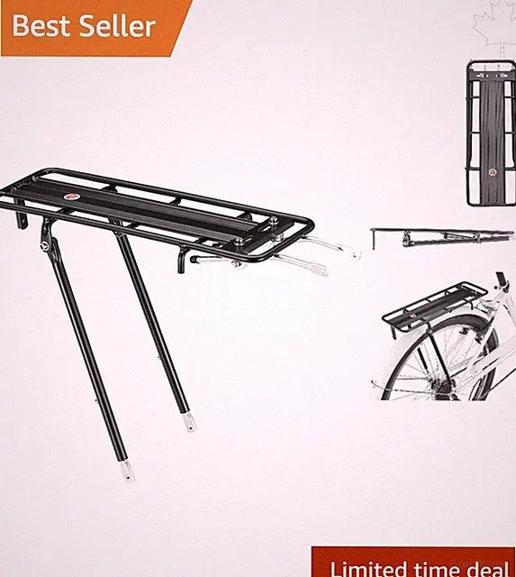 Versatile Rear Cargo Bike Rack - Supports 26 lbs; Perfect for Weekend Adventures